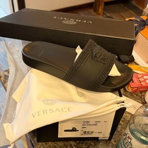 Versace Black Medusa Slide Sandals